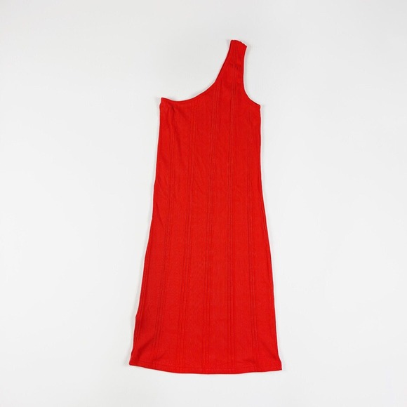 Frame Denim Red One Shoulder Bodycon Casual Mini Dress - S - Picture 5 of 6
